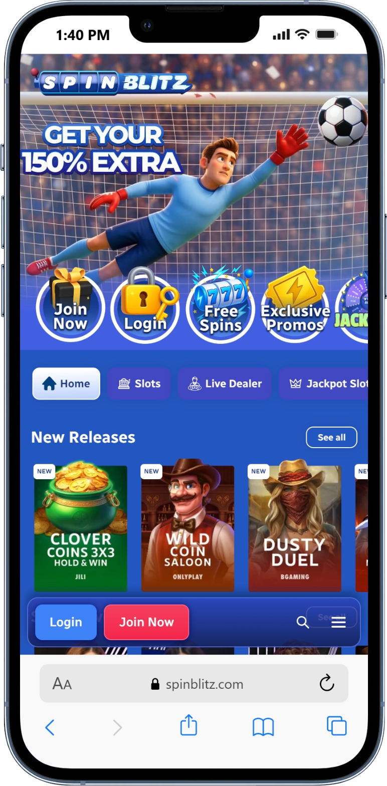 SpinBlitz - sweepstakes casino on mobile